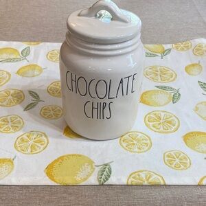 Rae Dunn White Ceramic Chocolate Chips canister  - Kitchen Storage Canister
